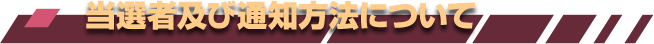 当選者及び通知方法について